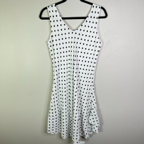 Charlie B Women's White Dress with Black Dots Midi Dress Size L - NWT - Picture 2 of 8